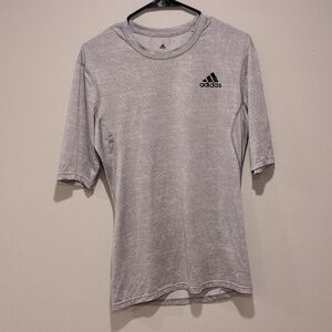Adidas Heather Gray Tee with Black Logo